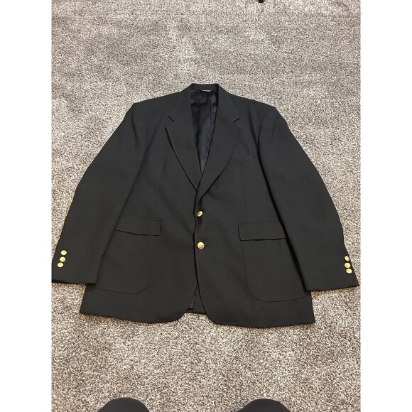 Hasting & Smith Men’s Size 46 L Black Blazer Jacket + Gold Buttons - Picture 12 of 13